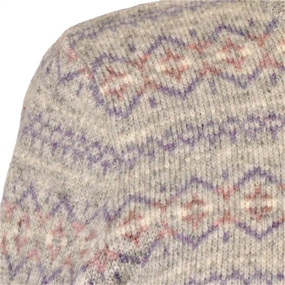 Parkhurst Vintage 100% Shetland wool Fair Isle Crew Neck Sweater Size L - Picture 4 of 8